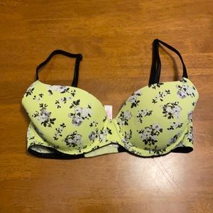 Victoria’s Secret Pink Bra Yellow Floral Wear Everywhere Lightly Lined 3…
